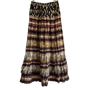 Vintage Circle T by Marilyn Lenox Womens Maxi Skirt Size S Southwestern Tiered